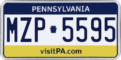 PA license plate MZP5595