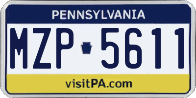 PA license plate MZP5611