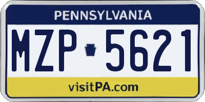 PA license plate MZP5621