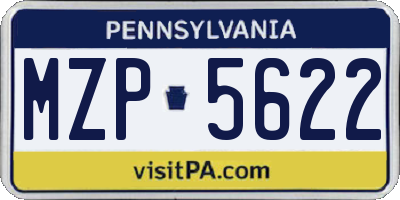 PA license plate MZP5622