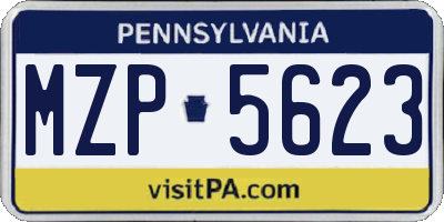 PA license plate MZP5623