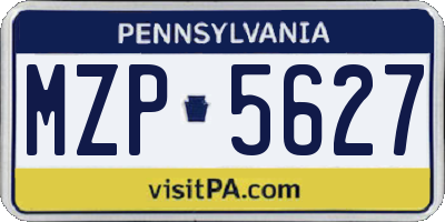 PA license plate MZP5627