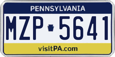 PA license plate MZP5641