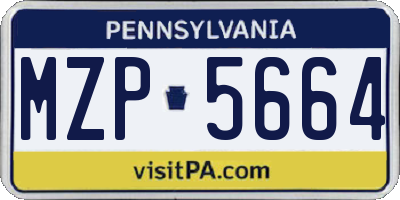 PA license plate MZP5664