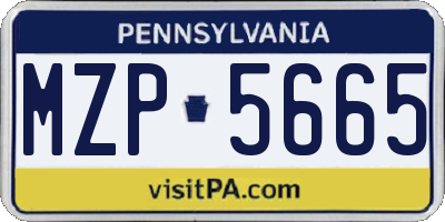 PA license plate MZP5665