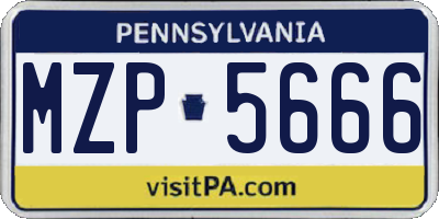 PA license plate MZP5666