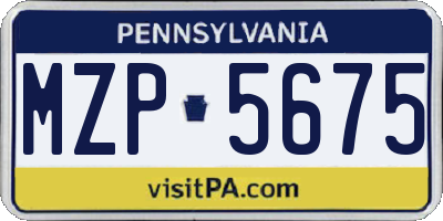 PA license plate MZP5675