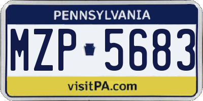 PA license plate MZP5683