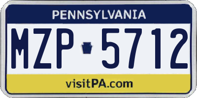 PA license plate MZP5712