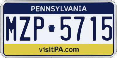PA license plate MZP5715