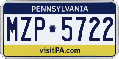 PA license plate MZP5722