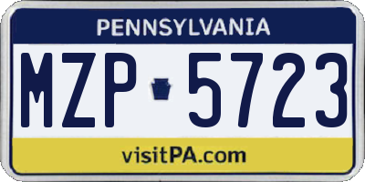 PA license plate MZP5723