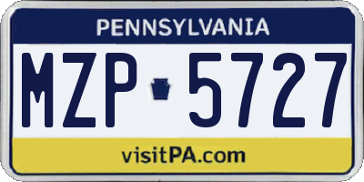 PA license plate MZP5727