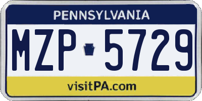 PA license plate MZP5729