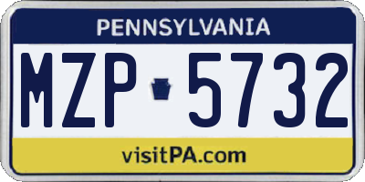 PA license plate MZP5732