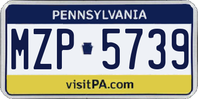 PA license plate MZP5739
