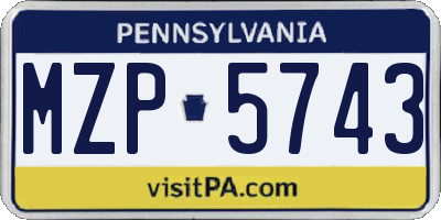 PA license plate MZP5743