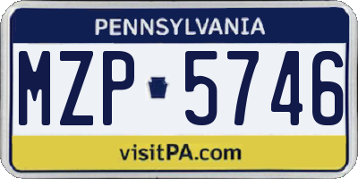 PA license plate MZP5746