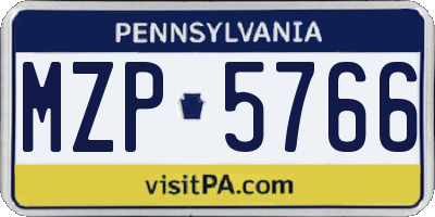 PA license plate MZP5766