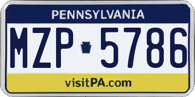 PA license plate MZP5786