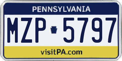 PA license plate MZP5797