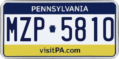 PA license plate MZP5810