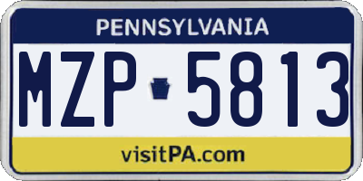 PA license plate MZP5813