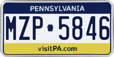 PA license plate MZP5846