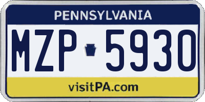 PA license plate MZP5930