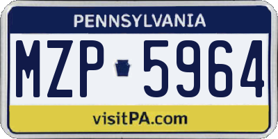PA license plate MZP5964