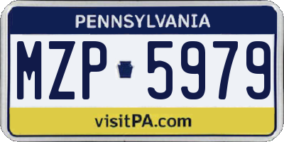 PA license plate MZP5979