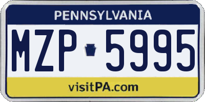 PA license plate MZP5995