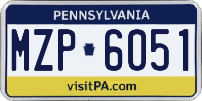 PA license plate MZP6051