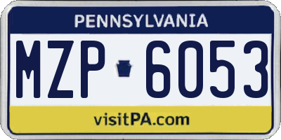PA license plate MZP6053