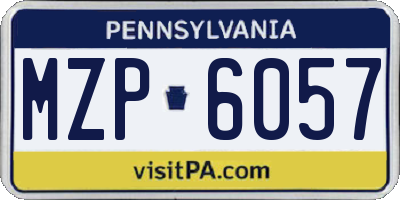 PA license plate MZP6057