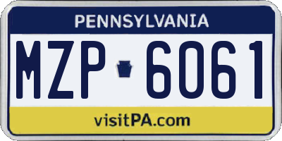 PA license plate MZP6061