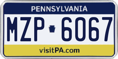 PA license plate MZP6067