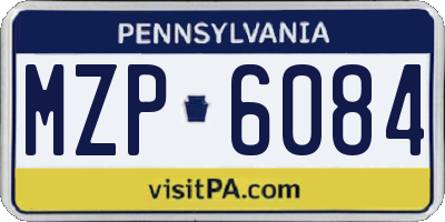 PA license plate MZP6084