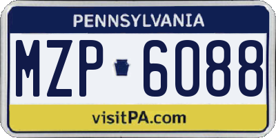 PA license plate MZP6088