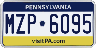 PA license plate MZP6095