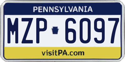 PA license plate MZP6097