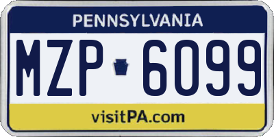 PA license plate MZP6099