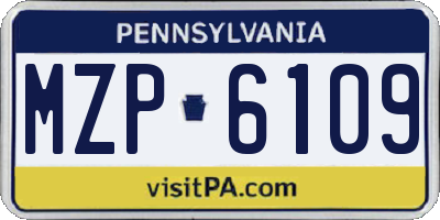 PA license plate MZP6109