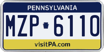 PA license plate MZP6110