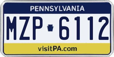 PA license plate MZP6112