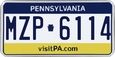 PA license plate MZP6114