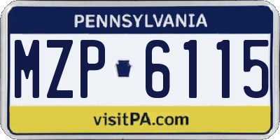 PA license plate MZP6115