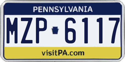 PA license plate MZP6117