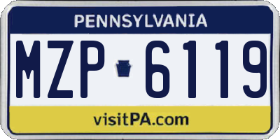 PA license plate MZP6119
