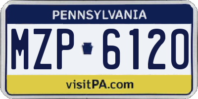 PA license plate MZP6120
